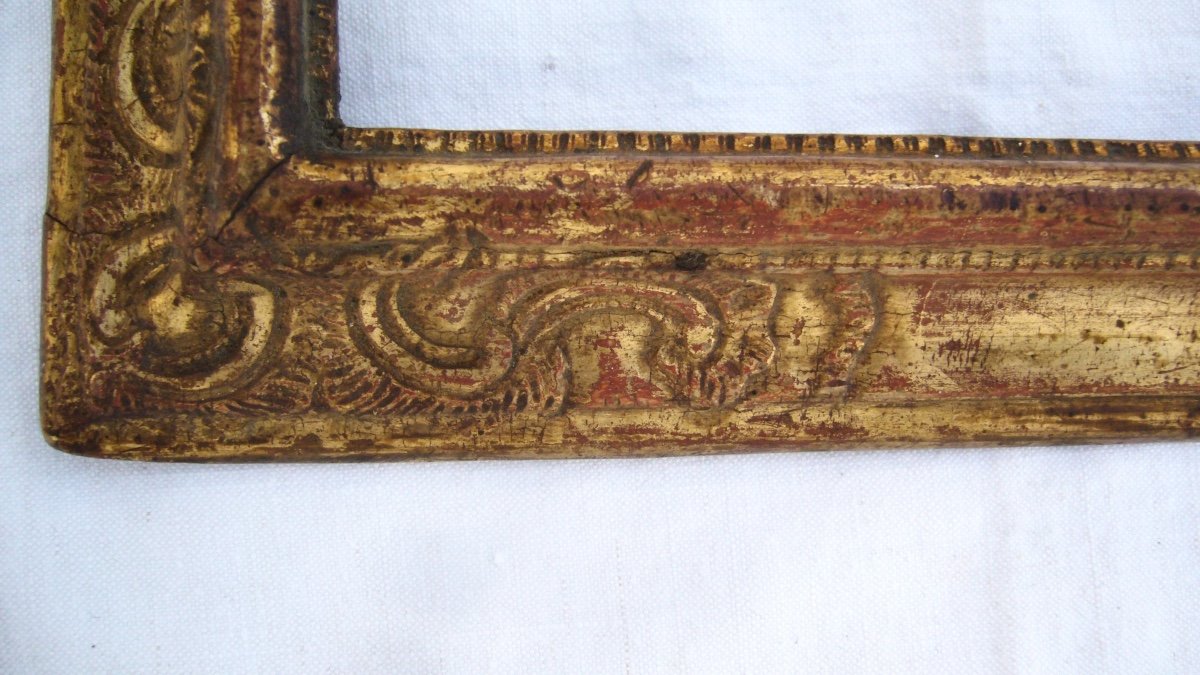 Golden Wood Frame With Reversed Profile, 18th Century-photo-4