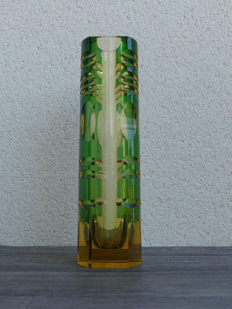 Vase En Cristal Bohème Par Karel Wunsch, 1960