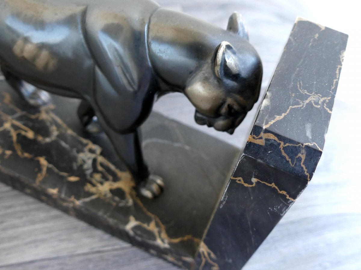 Pair Of Regulus Bookends, Panther, Circa 1930, Art Deco-photo-1