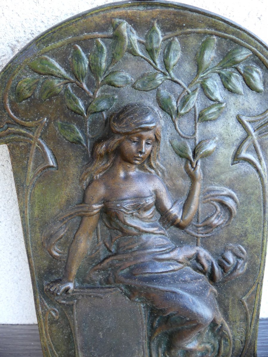 Plaque Fonte Art Nouveau, Vers 1900-photo-2