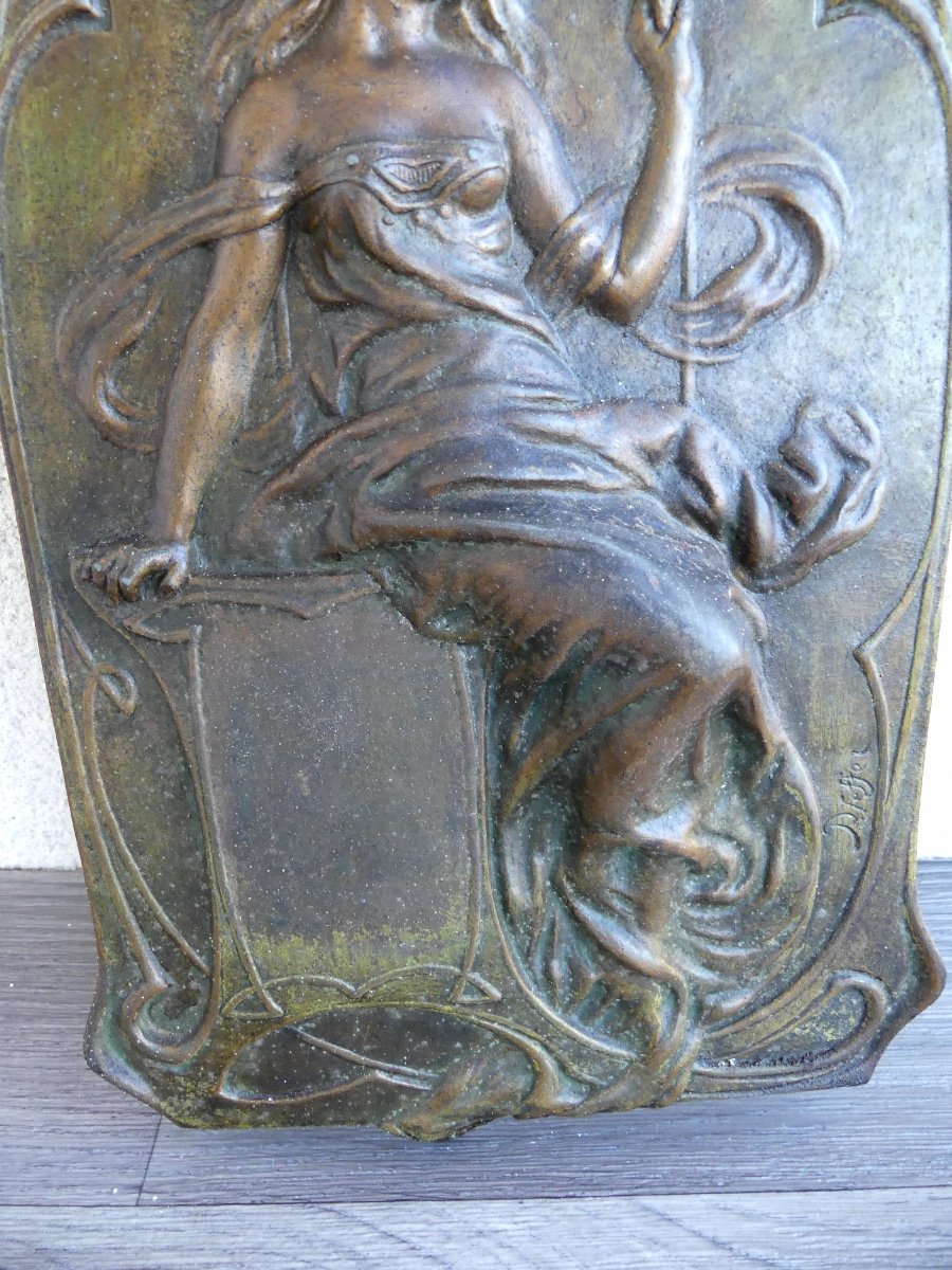 Plaque Fonte Art Nouveau, Vers 1900-photo-3