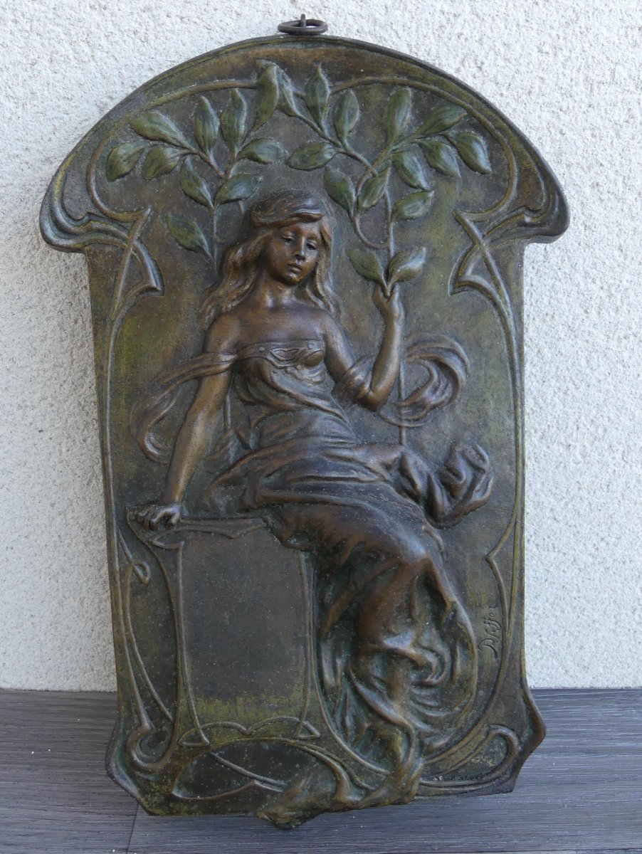 Plaque Fonte Art Nouveau, Vers 1900-photo-4