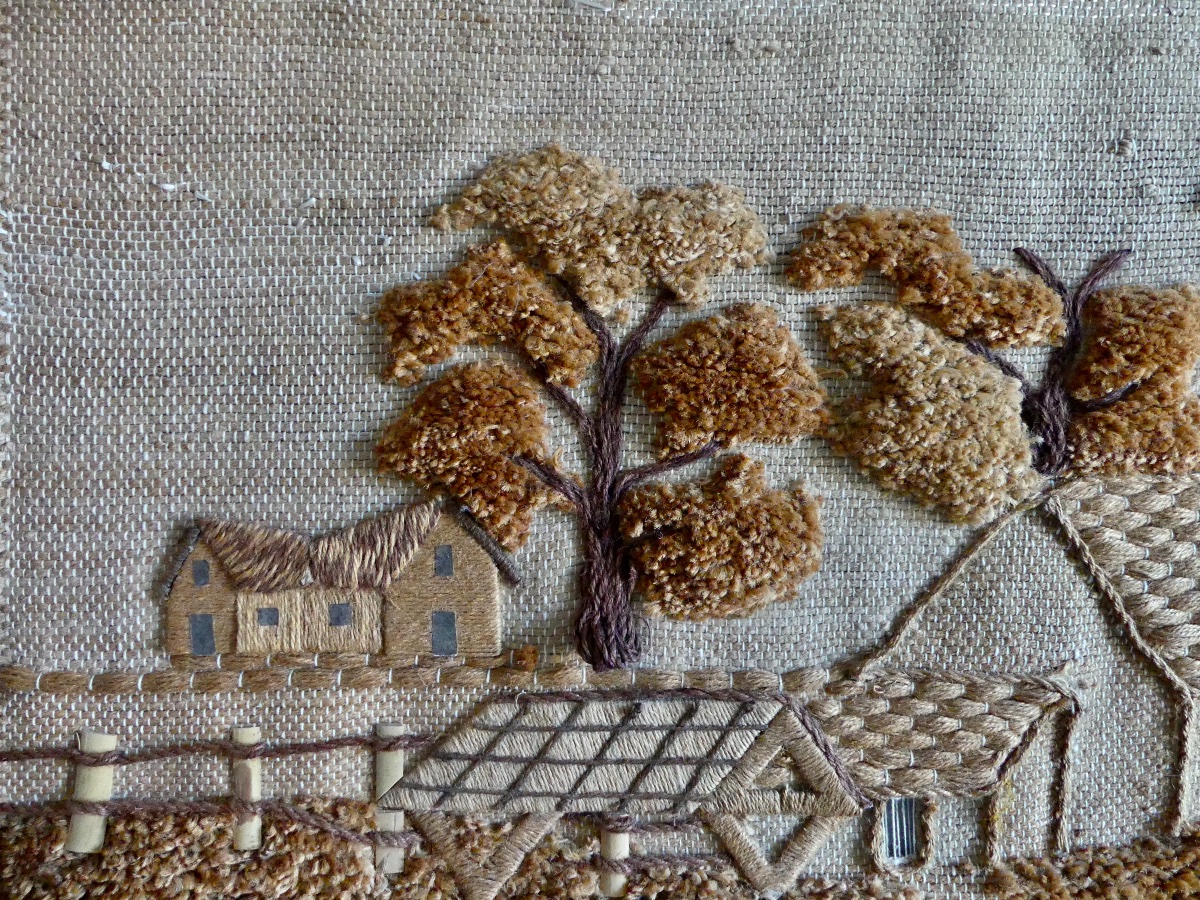 Wall Tapestry, Handmade, French Work, 1970.-photo-3