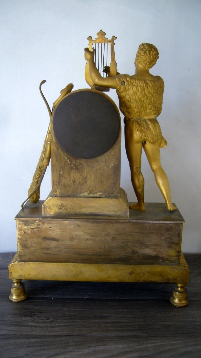 Pendulum In Gilt And Chiselled Bronze, Empire / Restoration-photo-4