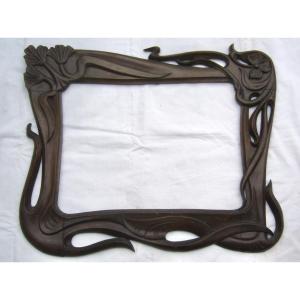 Carved Wooden Frame, Art Nouveau, 1900.