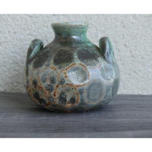 Enameled Stoneware Vase By Eugène Lion, Circa 1900