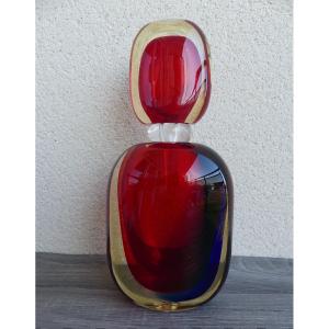 Important Sommerso Murano Perfume Bottle, Signed Luigi Onesto