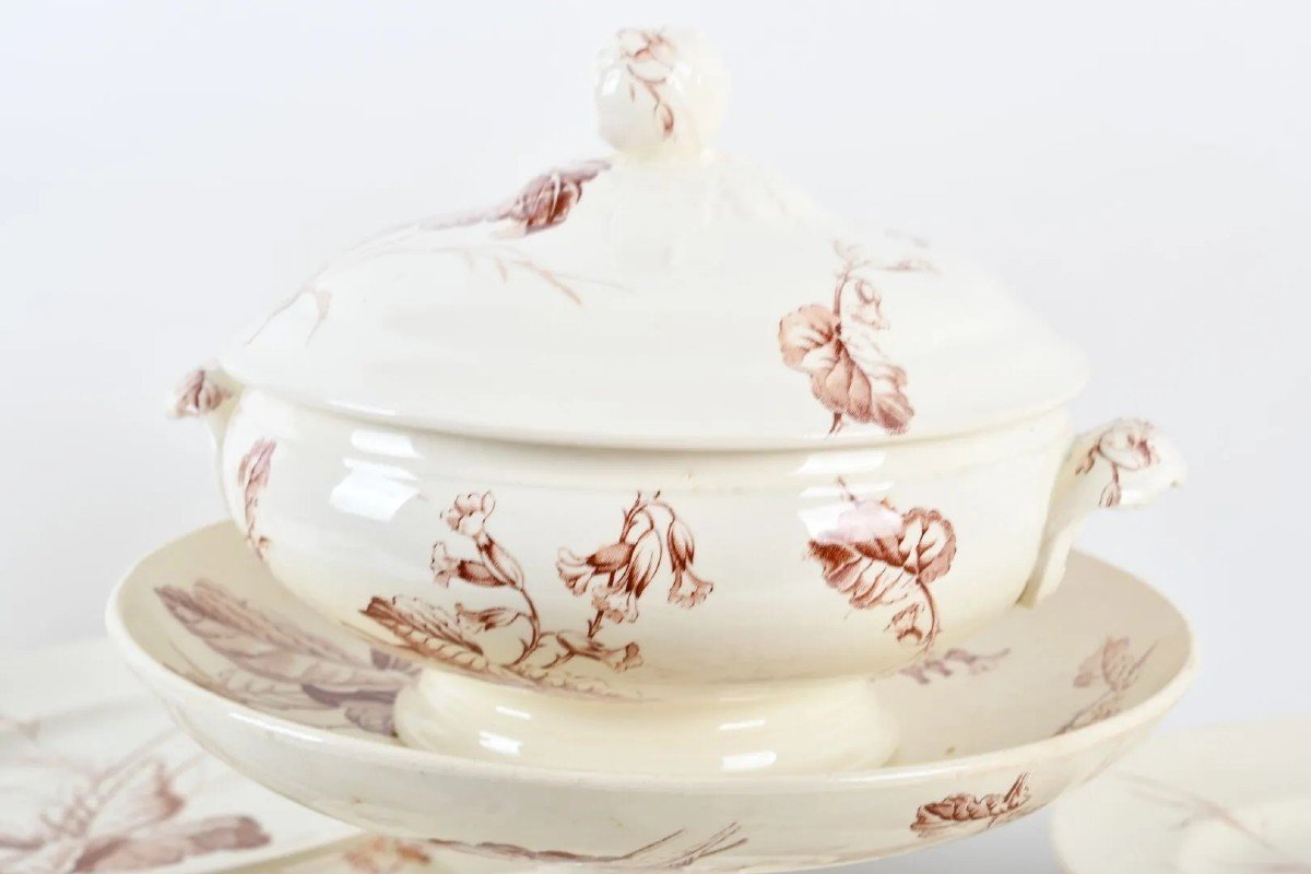 "primrose" Service In Luneville Porcelain - 1900s-photo-7