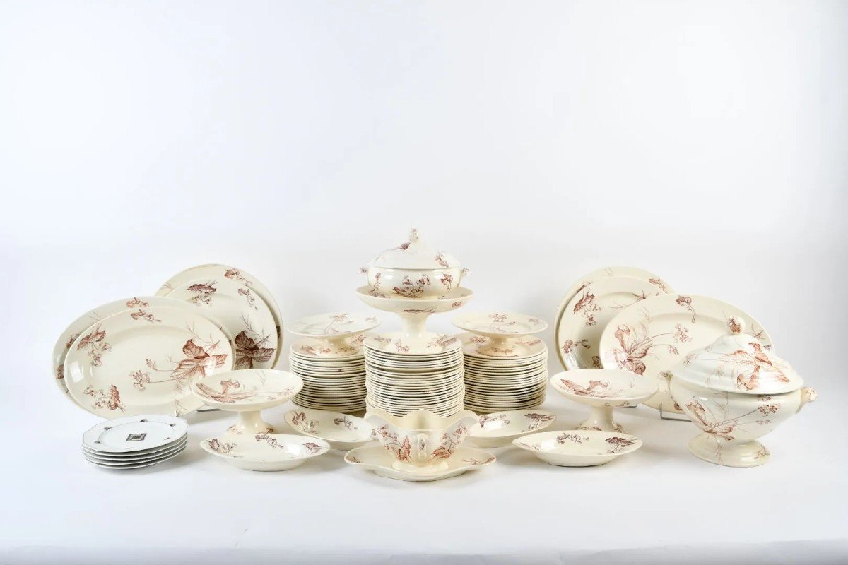 "primrose" Service In Luneville Porcelain - 1900s