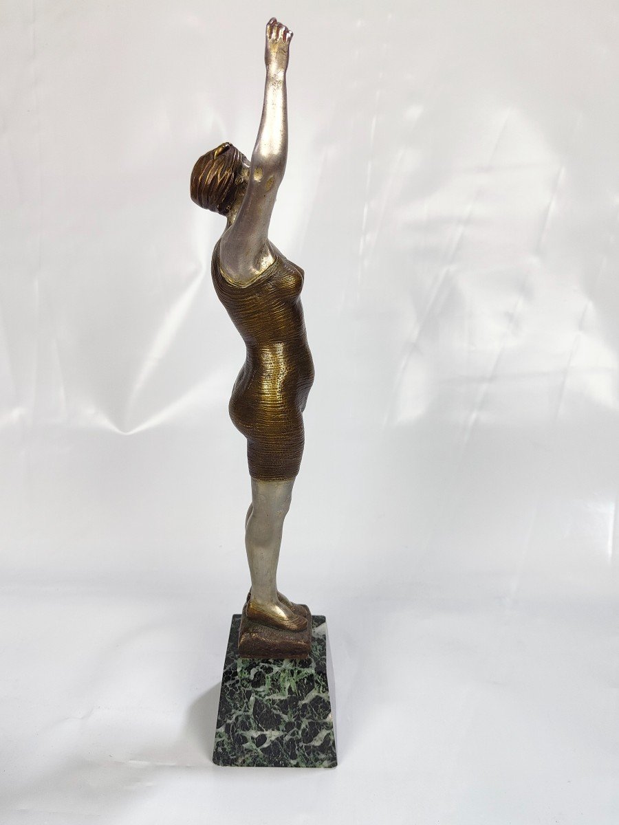 Bather 1900 In Bronze By Georges Omerth-photo-3
