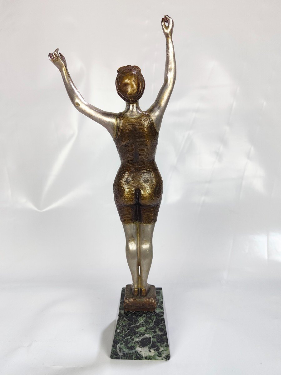 Bather 1900 In Bronze By Georges Omerth-photo-5