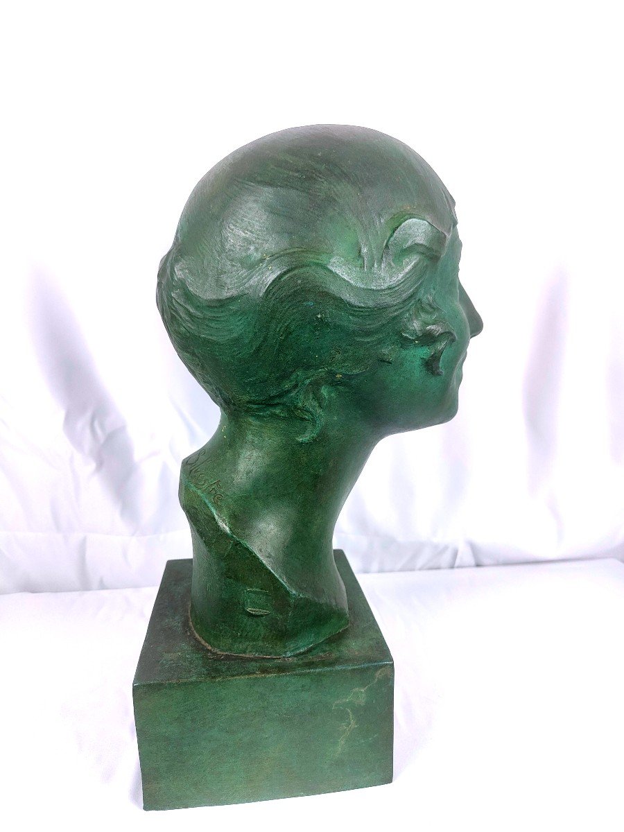 Paul Silvestre / Susse Frères: Bronze Bust - Circa 1925-photo-2