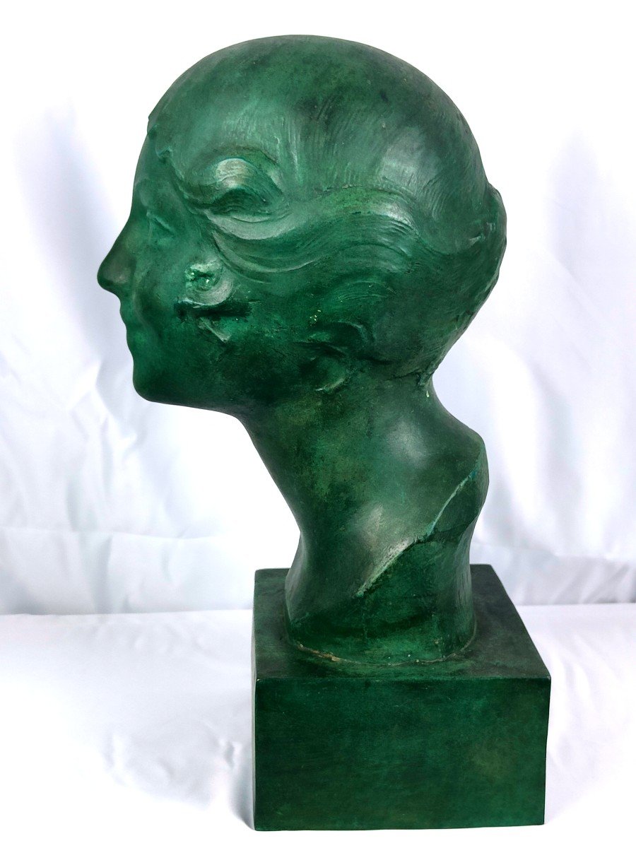 Paul Silvestre / Susse Frères: Bronze Bust - Circa 1925-photo-4