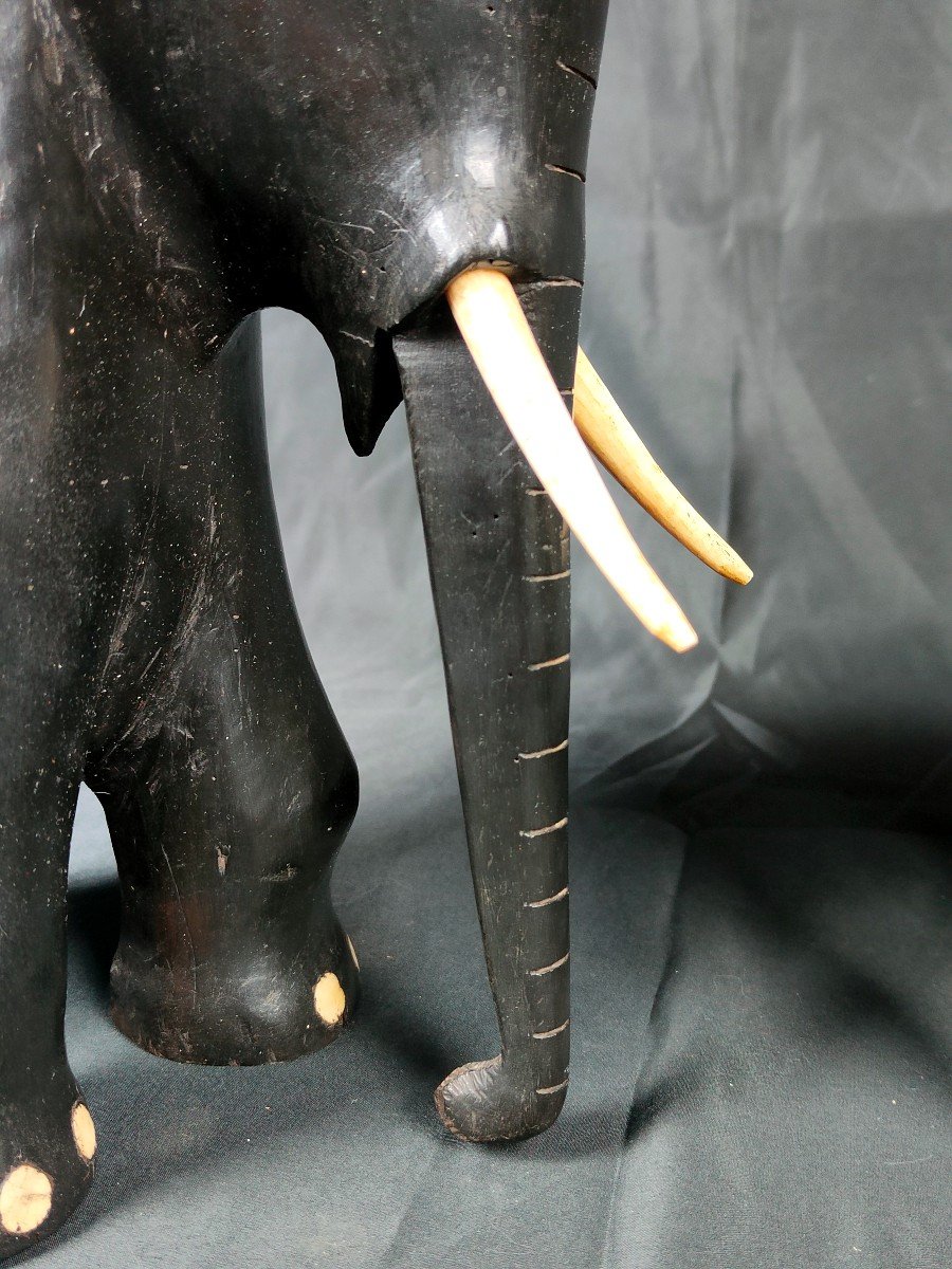 Pair Of Art Deco Elephants In Ebony - Circa 1930-photo-4