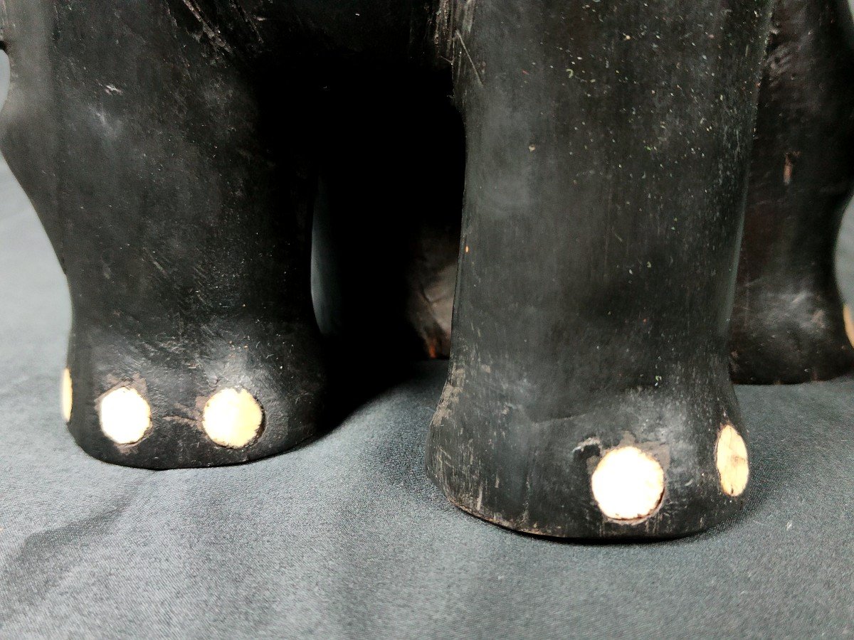 Pair Of Art Deco Elephants In Ebony - Circa 1930-photo-6