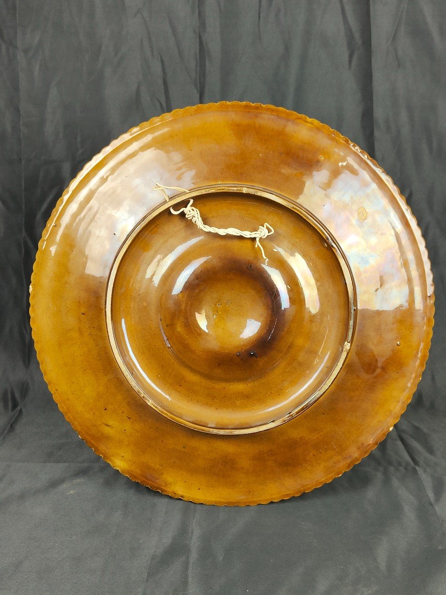 Glazed Enameled Dish, 20th Century Antique Decor-photo-2