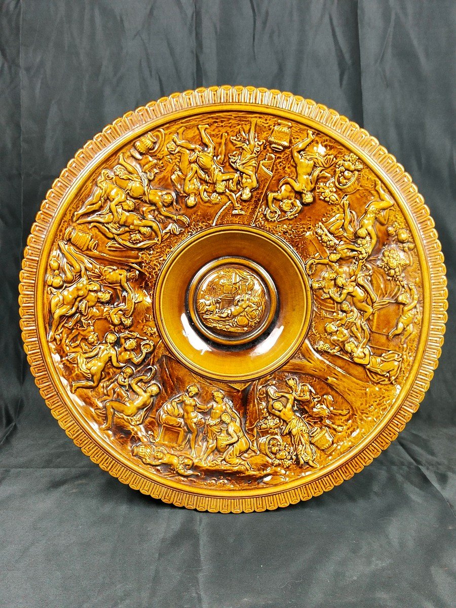 Glazed Enameled Dish, 20th Century Antique Decor