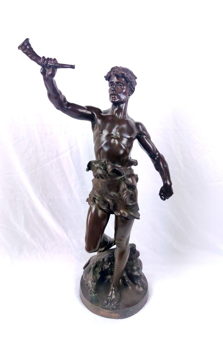 Imposant Bronze : Hallali De Marcel Debut (1865-1933)