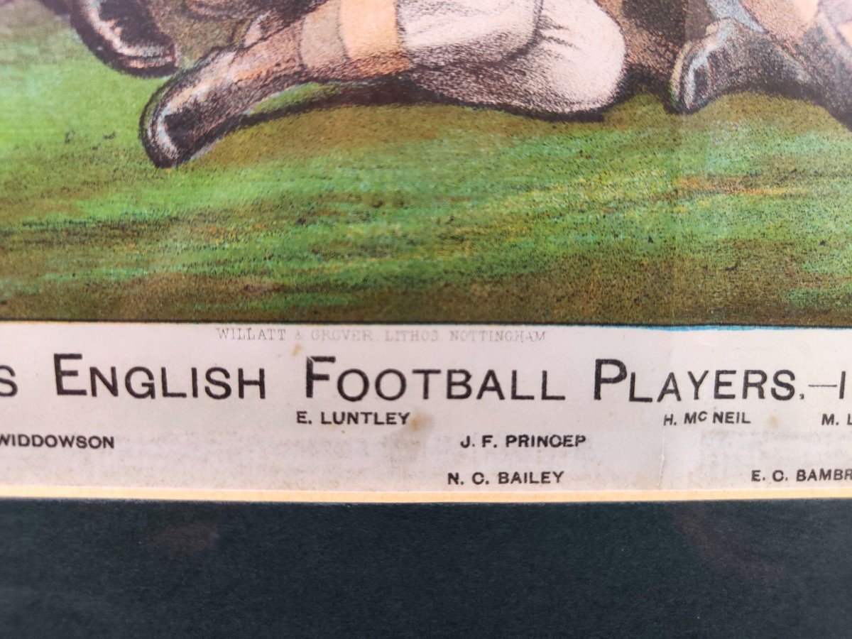 Lithographie Anglaise : Football 1881 !-photo-2