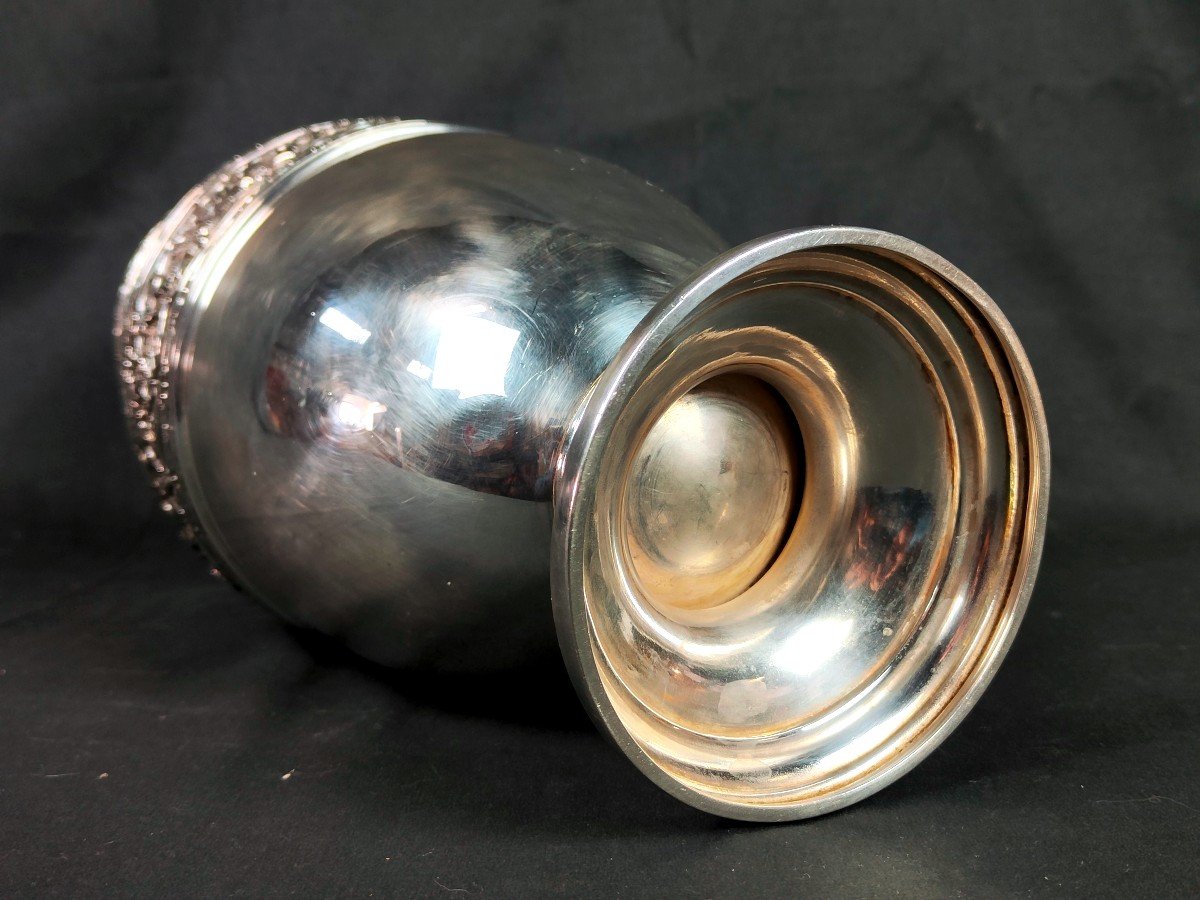 19th Century Vase In Silver Metal-photo-4