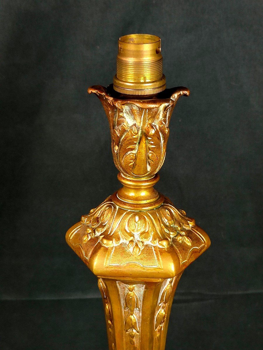 Large 19th Century Bronze Lamp Base-photo-3