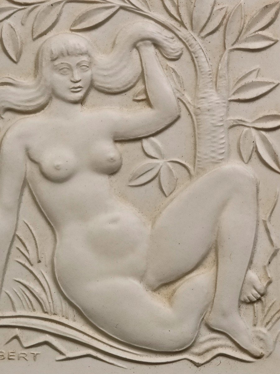 Art Deco Bas Relief By Lucien Gibert (1904-1988)-photo-3