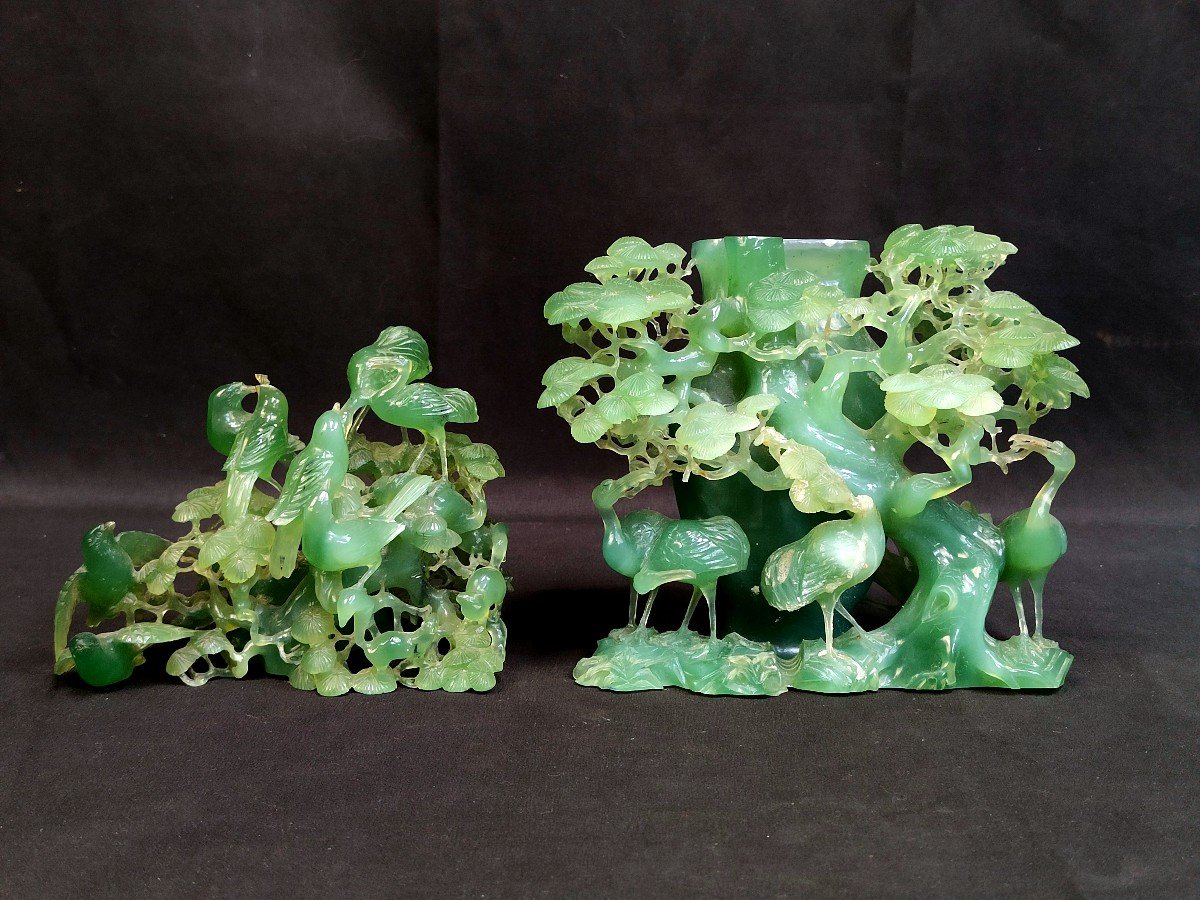 China: Animal Sculpture In Jadeite/serpentine, Early 20th Century-photo-5