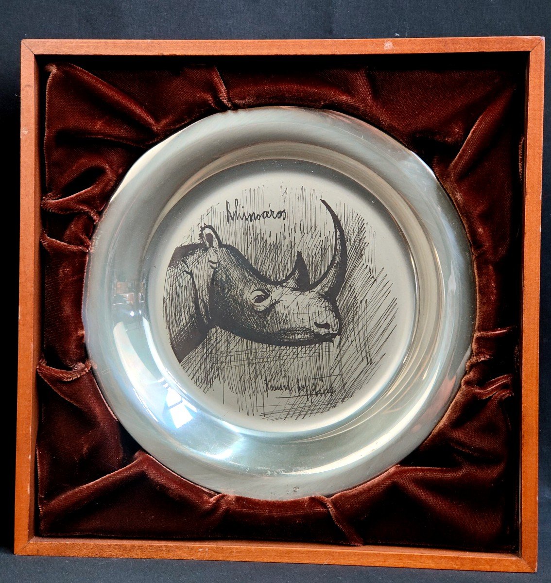 2 Bernard Buffet Solid Silver Plates-photo-3