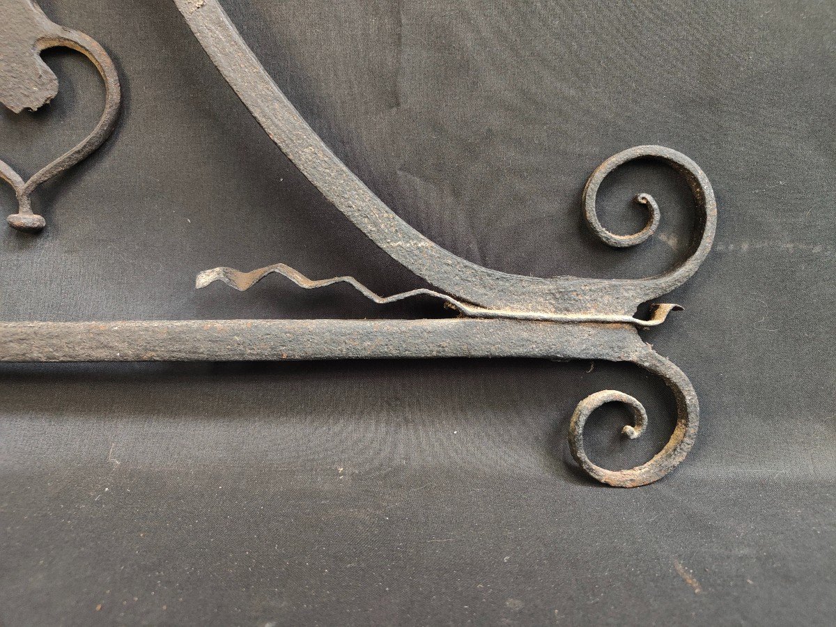 18th Century Wrought Iron Sign Holder-photo-2