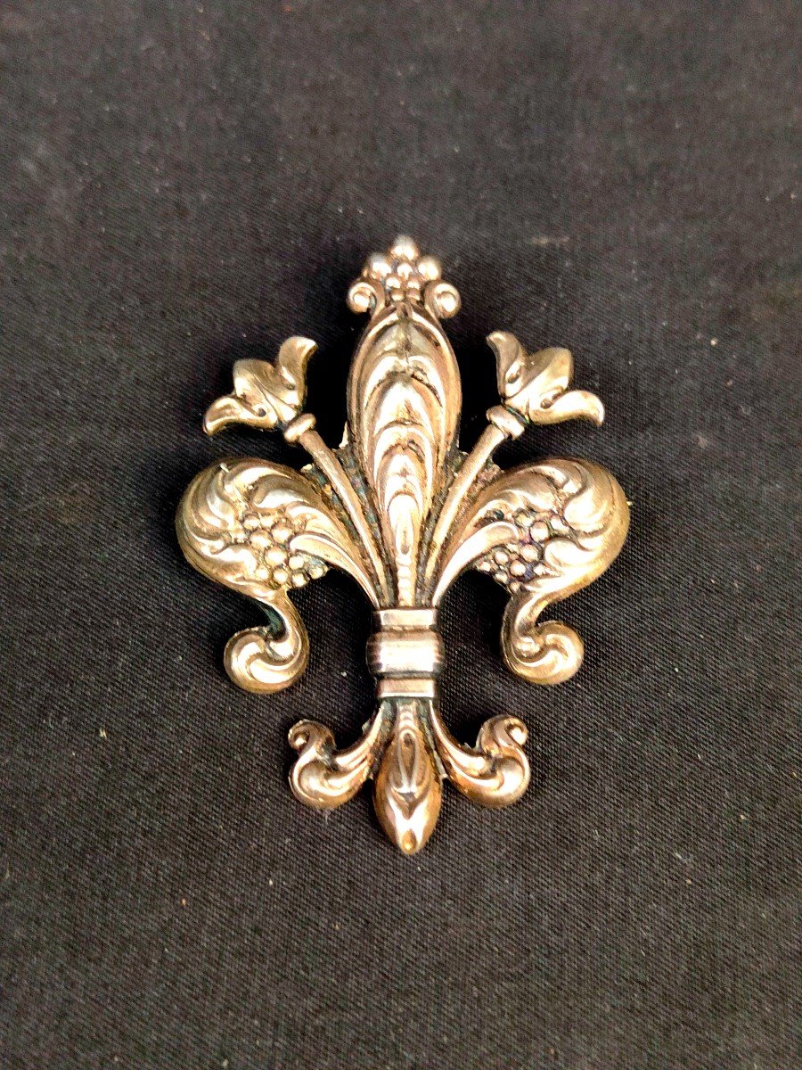 Broche Fleur De Lys En Argent Sterling Circa 1900