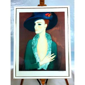 Elegant Lithograph With Hat - Janusz De Rola