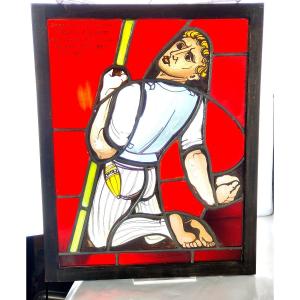 Stained Glass Signed Otto Steiger 1943