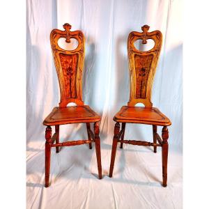 2 Chaises Emile Gallé (vers 1880-1890)