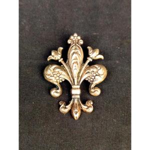 Broche Fleur De Lys En Argent Sterling Circa 1900