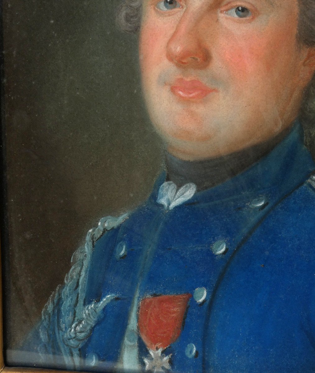 Portrait Au Pastel , Jeune Officier De Hussard époque XVIIIe Siecle , Uniforme , Militaire Louis XVI-photo-4