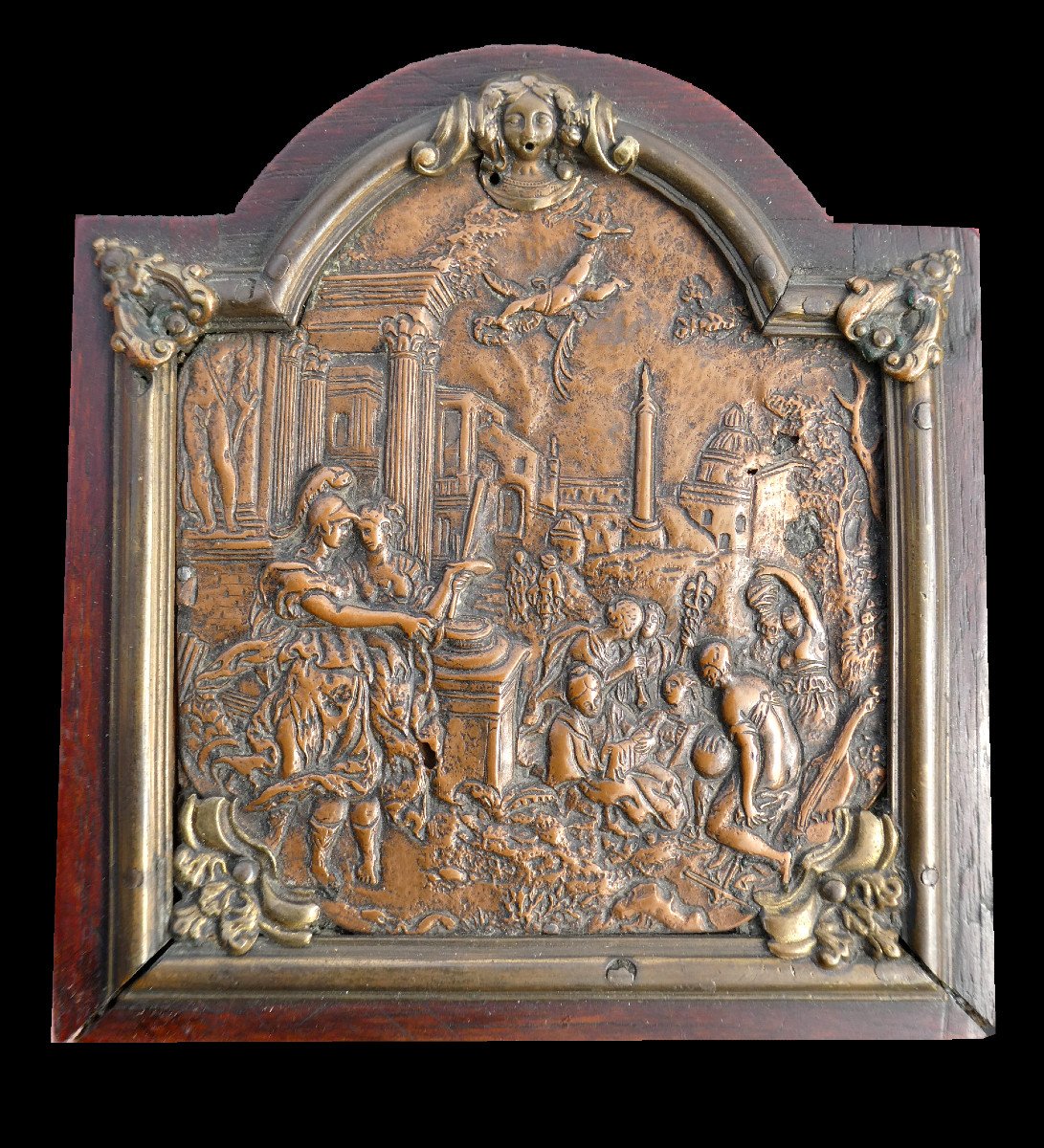 Bas Relief époque XVIIe Siecle , Scène Mythologique , l'Enlevement d'Helene Par Paris , 