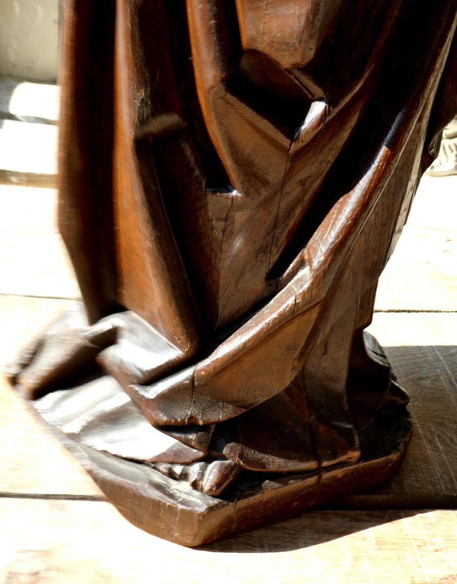 Large Carved Wooden Christ, Salvator Mundi, 18th Century Period, Holy Character Oak-photo-4