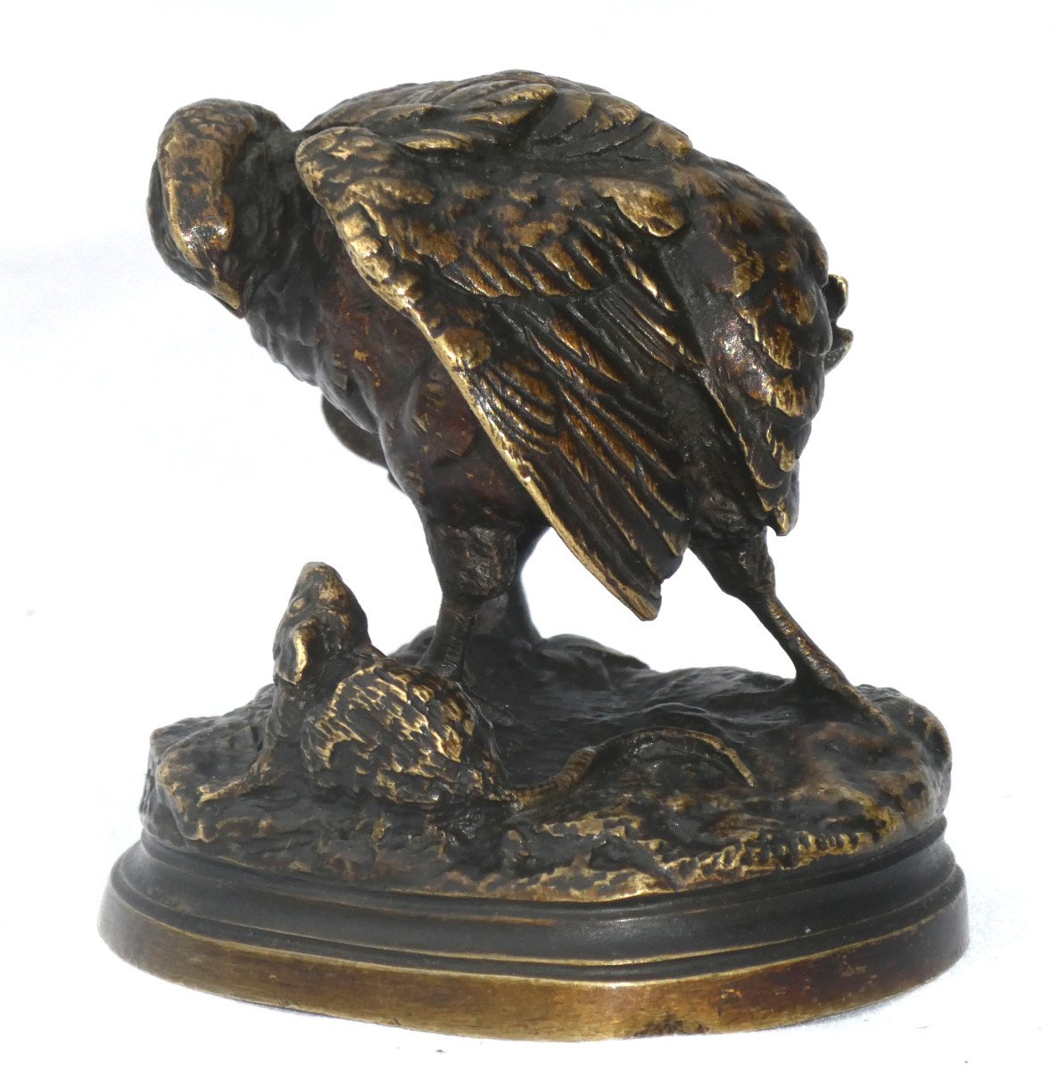 Bronze Sculpture, Animal Subject, Partridge & Rat Signed Jules Moigniez (1835 - 1894) 19th Century-photo-2