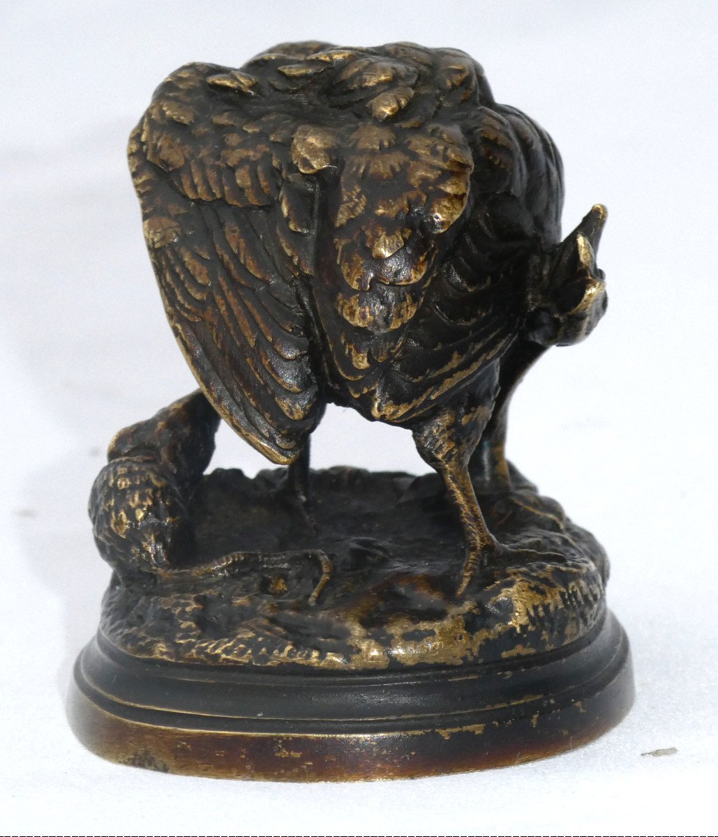 Bronze Sculpture, Animal Subject, Partridge & Rat Signed Jules Moigniez (1835 - 1894) 19th Century-photo-3