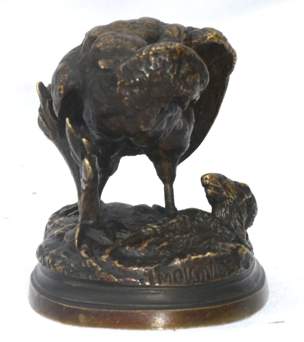 Bronze Sculpture, Animal Subject, Partridge & Rat Signed Jules Moigniez (1835 - 1894) 19th Century-photo-1