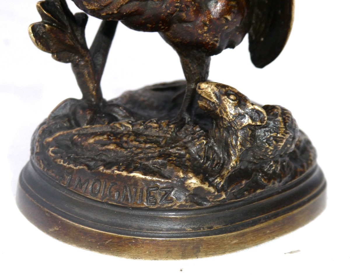 Bronze Sculpture, Animal Subject, Partridge & Rat Signed Jules Moigniez (1835 - 1894) 19th Century-photo-2