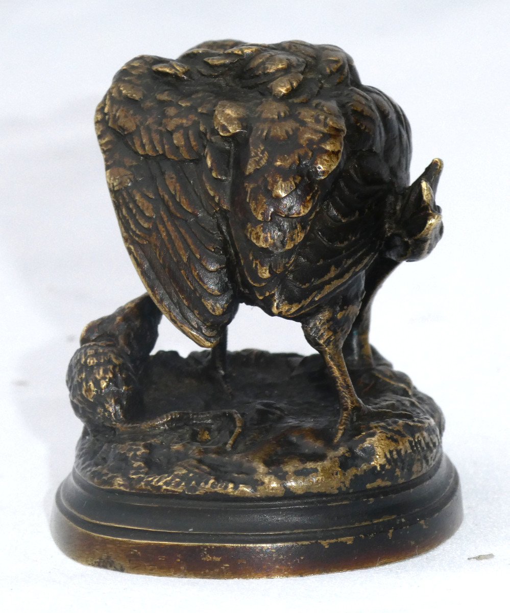 Bronze Sculpture, Animal Subject, Partridge & Rat Signed Jules Moigniez (1835 - 1894) 19th Century-photo-4