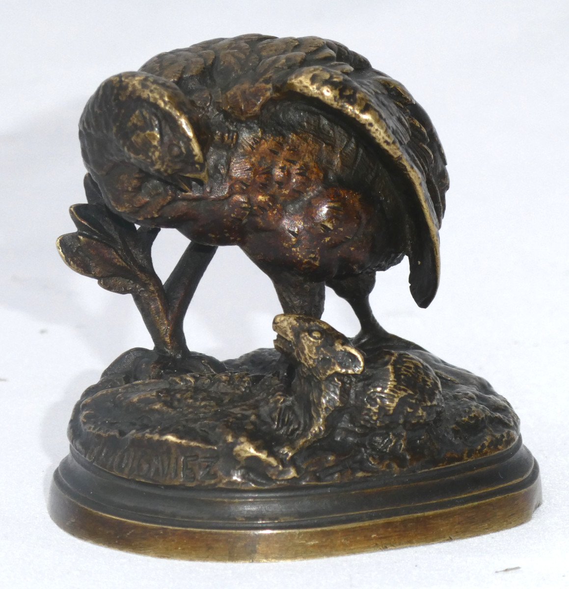 Bronze Sculpture, Animal Subject, Partridge & Rat Signed Jules Moigniez (1835 - 1894) 19th Century-photo-5