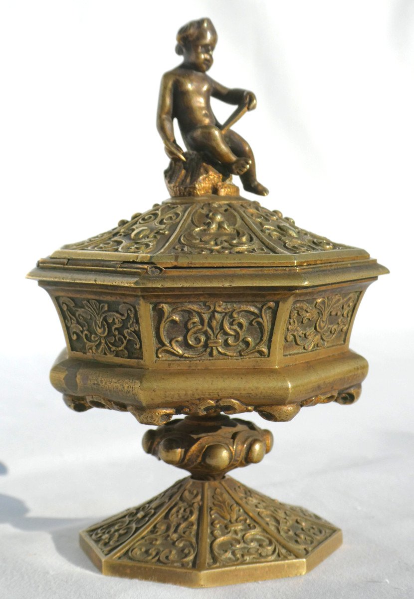 Jewelry Box, Napoleon III Period, Gilt Bronze, Renaissance Style, Gothic, 19th Century, Casket -photo-3