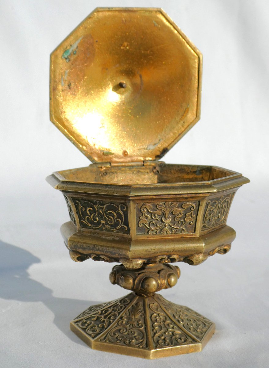 Jewelry Box, Napoleon III Period, Gilt Bronze, Renaissance Style, Gothic, 19th Century, Casket -photo-4