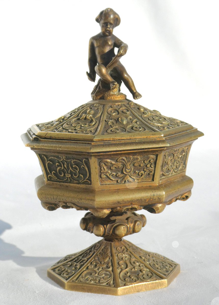 Jewelry Box, Napoleon III Period, Gilt Bronze, Renaissance Style, Gothic, 19th Century, Casket 