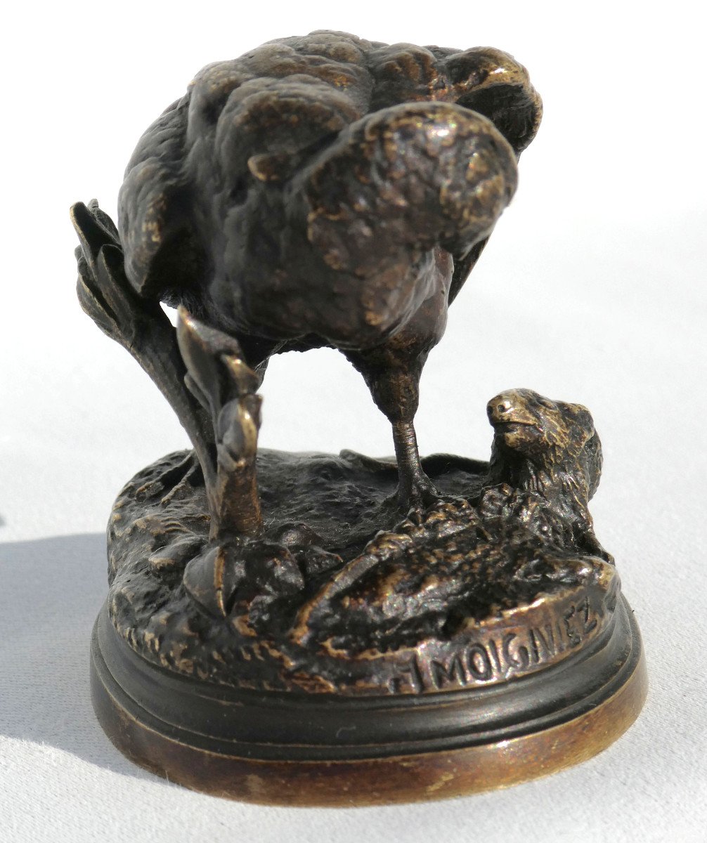 Bronze Sculpture, Animal Subject, Partridge & Rat Signed Jules Moigniez (1835 - 1894) 19th Century-photo-3