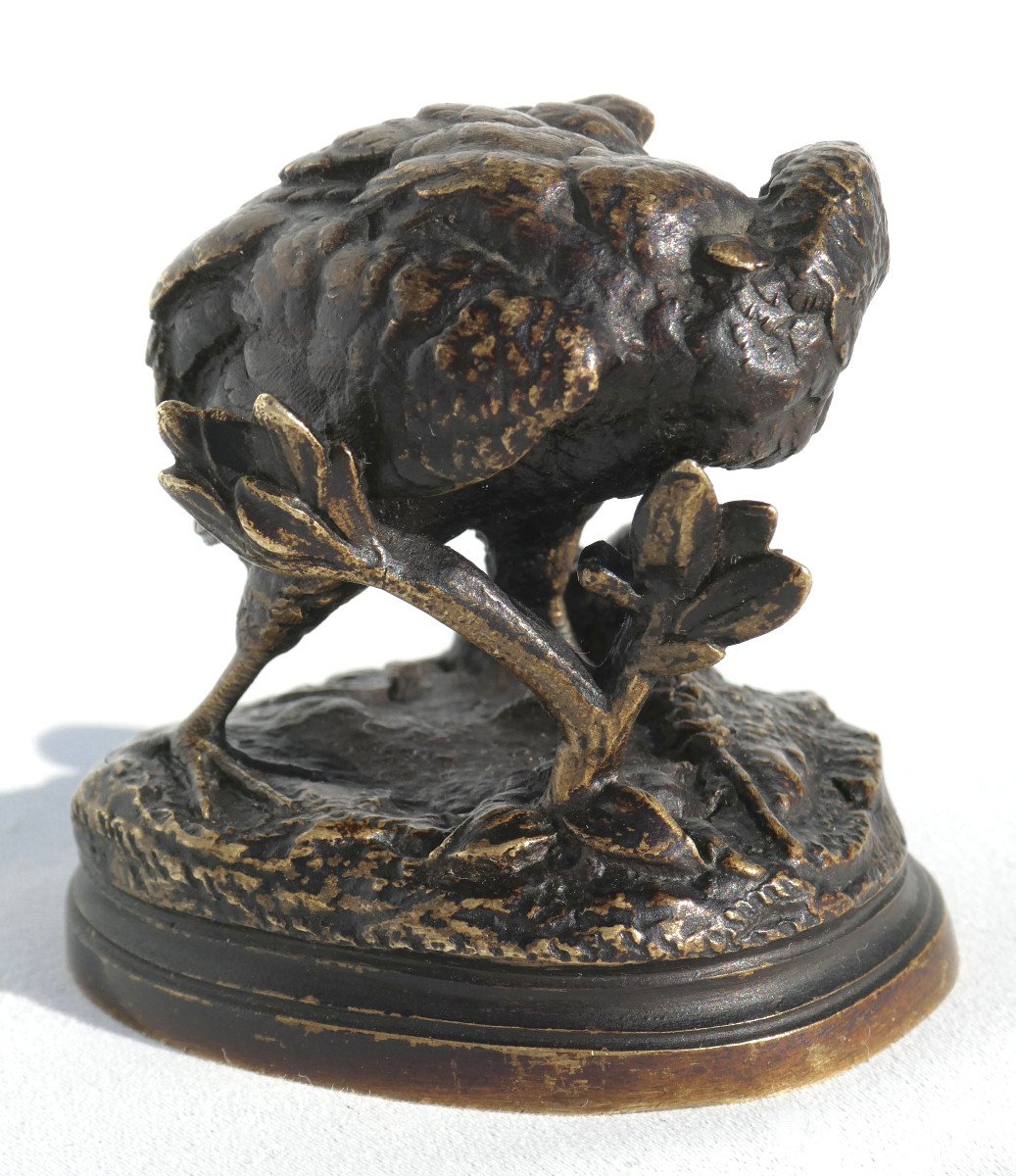 Bronze Sculpture, Animal Subject, Partridge & Rat Signed Jules Moigniez (1835 - 1894) 19th Century-photo-4