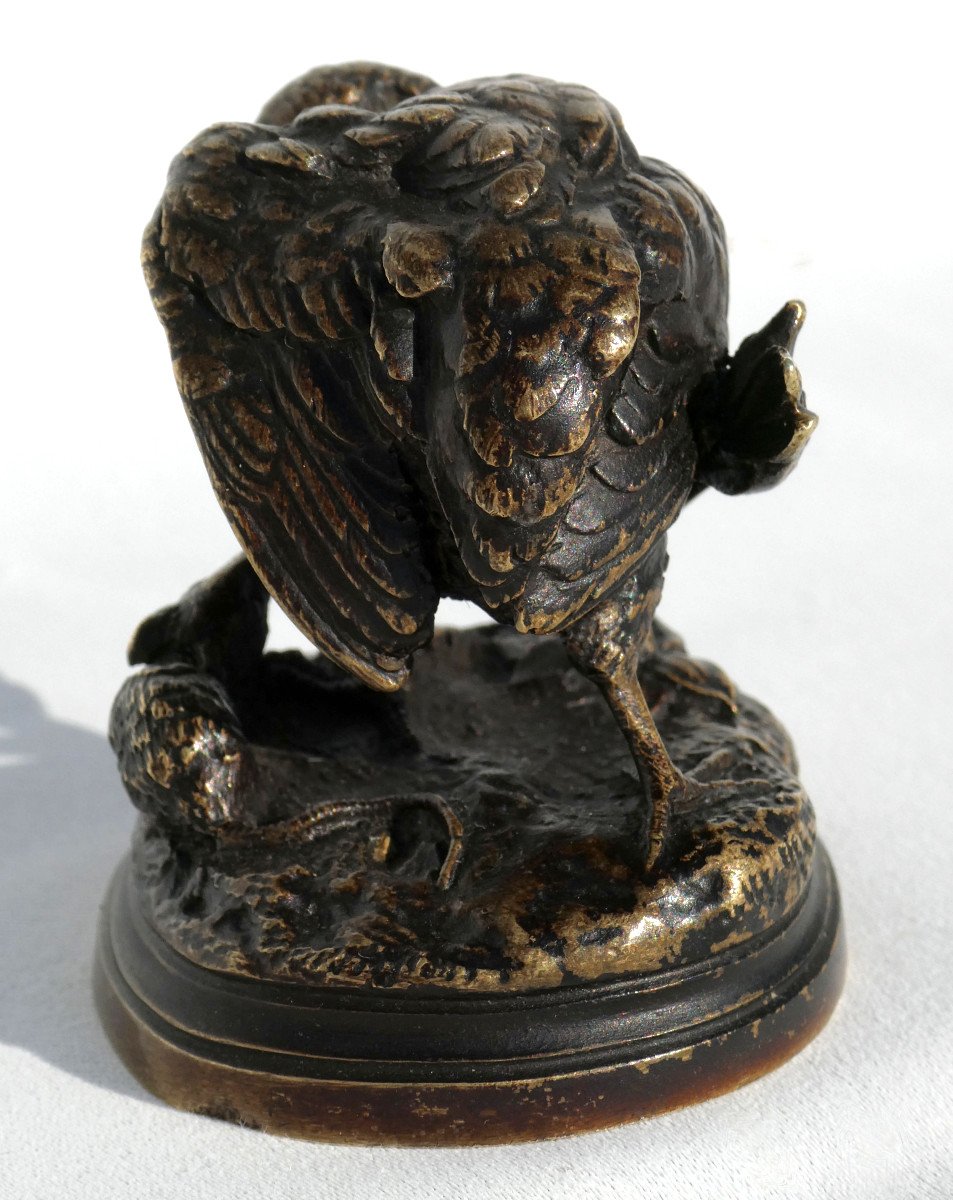 Bronze Sculpture, Animal Subject, Partridge & Rat Signed Jules Moigniez (1835 - 1894) 19th Century-photo-2