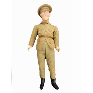 Boiled Cardboard Doll Period 1914 - 1918, English Uniform, Ww1, Military Toy, Army